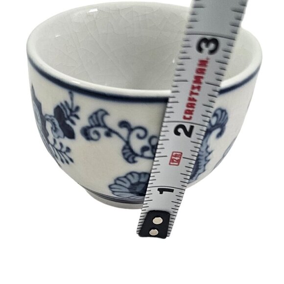 Pier 1 Blue Paisley Print Ceramic Japanese Style Sake Tea Set Cups – Set of 4** - Picture 9 of 16